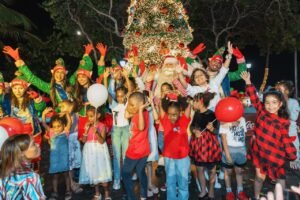 Carolina enciende la Navidad en el malecón con gran arbolito en la Plaza Santo Domingo