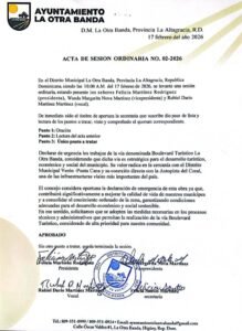 Concejo de Regidores declara de urgencia construcción del Boulevard Turístico La Otra Banda mediante Resolución No. 1-2026