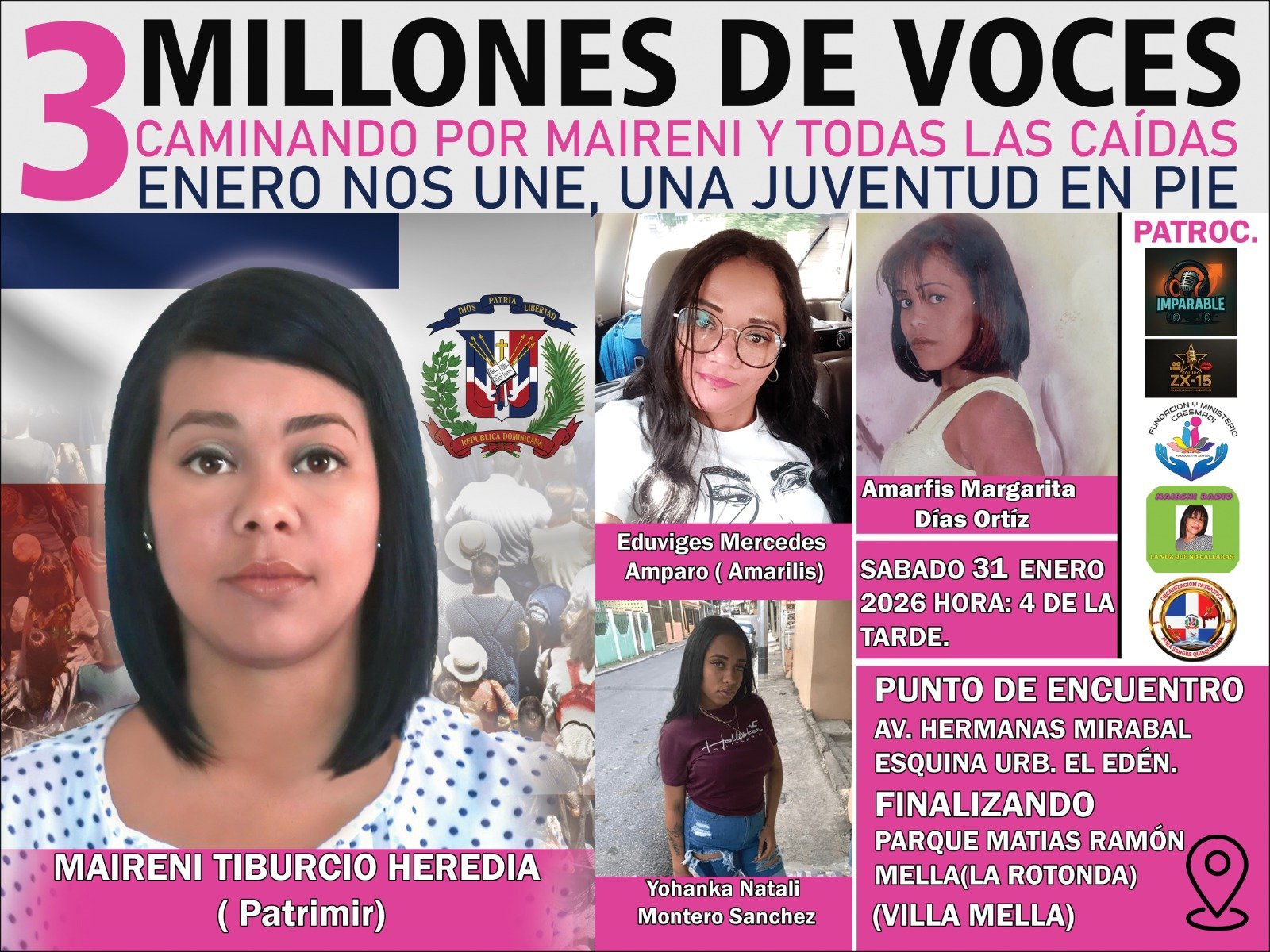 3 Millones de Voces por MAIRENI y Todas las Caídas convoca a Caminata Nacional