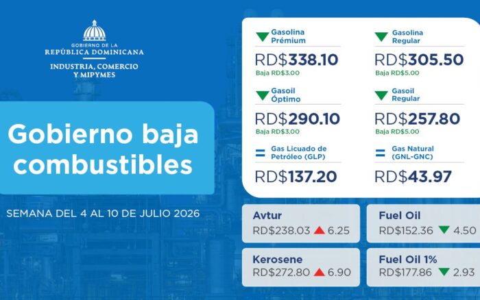 Gobierno baja combustibles